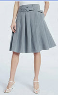 Scoop Women's Pleated Pinstripe Midi Skirt Size 4 NWT